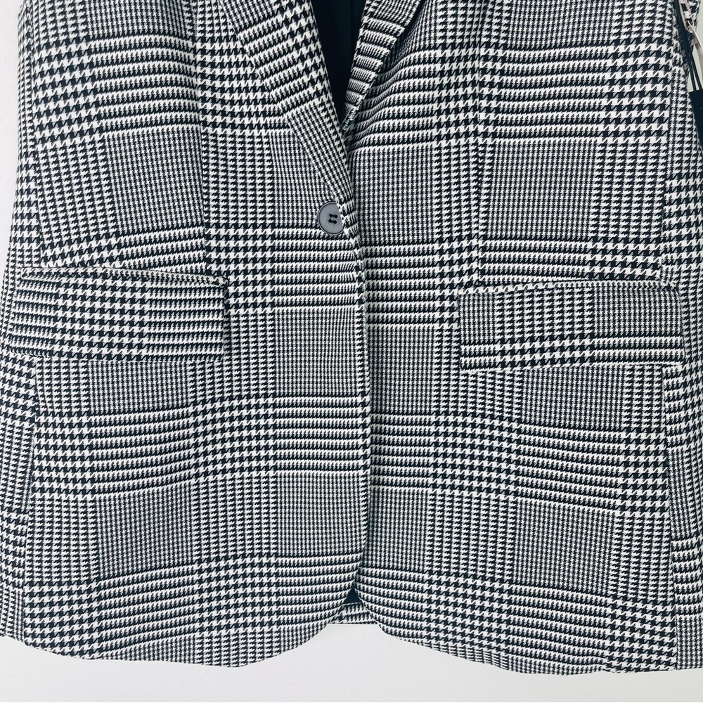 NWT Rachel Zoe black white houndstooth button preppy vest large - Picture 3 of 8